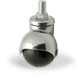 Zwenkwiel rubber 40mm zwart M8