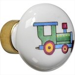 Meubelknop Deco messing trein