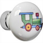 Meubelknop Deco nikkel trein