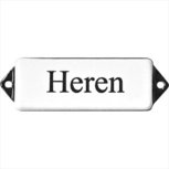 Emaille bord Heren wit/zwart