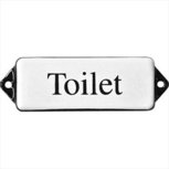 Emaille Bord Toillet wit/zwart