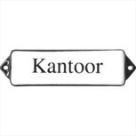 Emaille Bord Kantoor wit/zwart