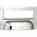 Schelpgreep met ettiketraam nikkel