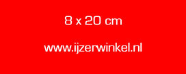 Kunstof tekstplaatje 8x20cm