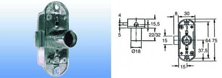 Draaistangslot type 1301 doorn 15mm