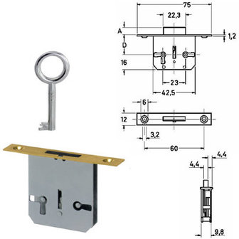 Meubel insteekslot 25mm