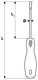 Schroevendraaier 4,0x100mm, 1000v, 1000v tekening