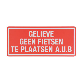 Bord Geen Fietsen Pl