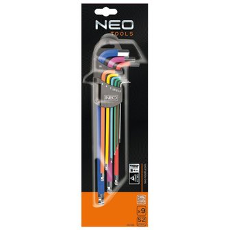 Neo inbusleutelset Gekleurd 1,5/10mm verpakking