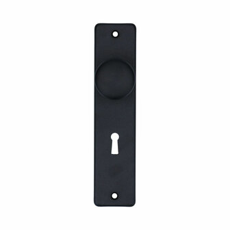 Deurschild zwart 180x41mm knop/sleutel 56mm