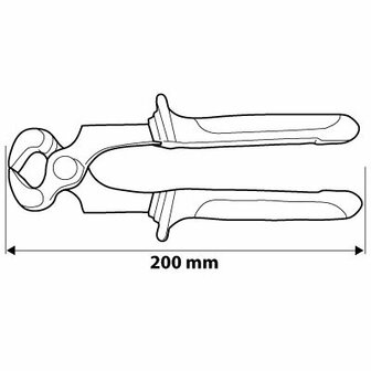 Neo kopkniptang 200mm tekening