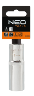 Neo dop 8mm 1/2 aansluiting Lang verpakking
