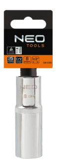 Neo dop 12mm 1/2 aansluiting Lang verpakking