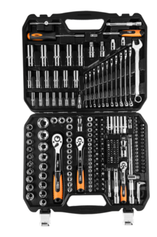 Neo Doppenset 216 dlg, 1/4-3/8-1/2 aansluiting