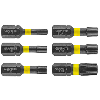 Impact bit TX10/15/20/25/30/40 x 25 mm, 6 st.