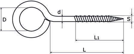 Schroefoog 10x4 mm verzinkt tekening