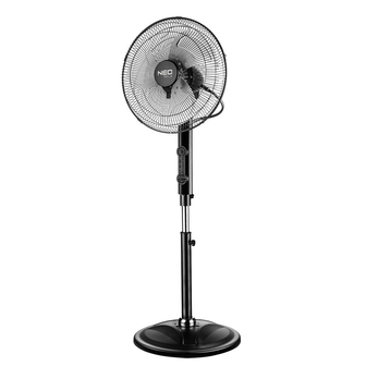 Ventilator staand 80watt zwart met afstand bediening