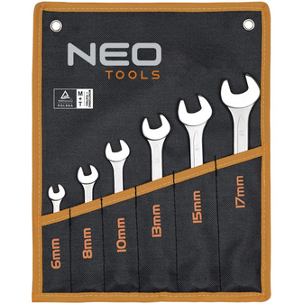 Neo Steek/ringsleutel set 6-17 mm 6dlg vp