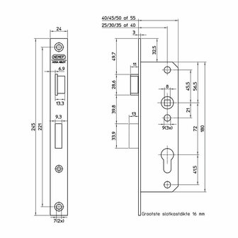 Nemef smalslot 8691 tekening