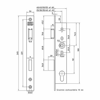 Nemef smalslot 9600 tekening