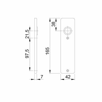 Hoppe binnendeurschild 202kp F1 tekening