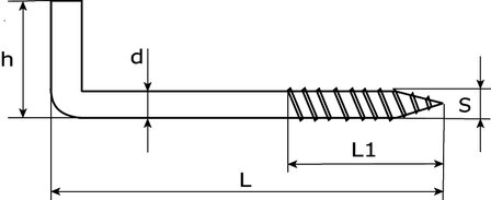 Schroefduim Zwart 40 mm  houtdraad