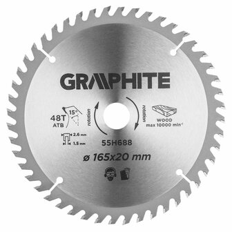 Cirkelzaagblad 165mm 48T Asgat 20mm