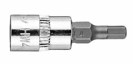 Bit dop 1/4 H4 (inbus) 37mm lang horrizontaal