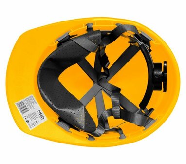 Industri&euml;le helm met kinband, geel binnen