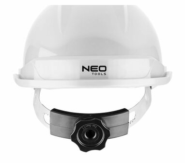 Industri&euml;le helm met kinband, wit nek
