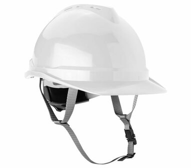 Industri&euml;le helm met kinband, wit band