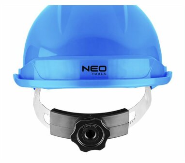 Industri&euml;le helm met kinband, blauw nek