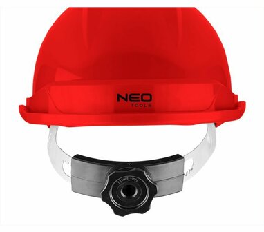 Industri&euml;le helm met kinband, Rood nek