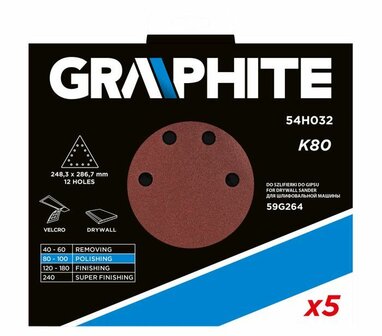 Driehoek Schuurpapier 248x286mm K80 verpakking