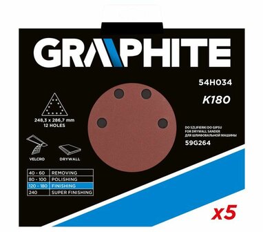 Driehoek Schuurpapier 248x286mm K180 verpakking