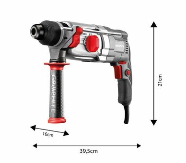 Graphite SDS+ Combi Boorhamer 900w afmeting