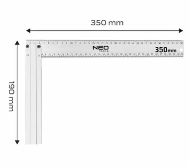 Winkelhaak 350 x 190mm maten