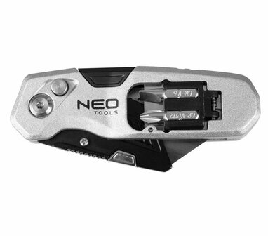 Trapezium mes Vouwbare met bits ingeklapt