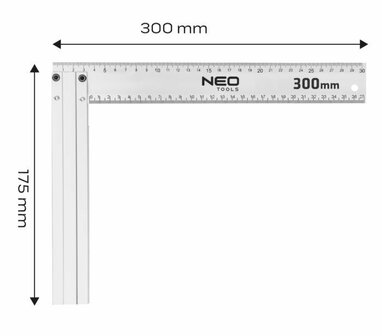 Winkelhaak 300 x 175mm maat