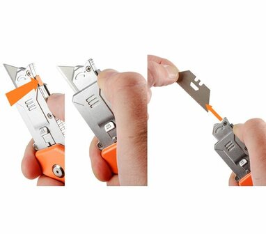 Trapezium Mes met schrapper uithalen