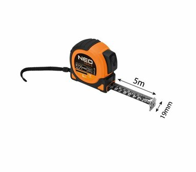 Rolmaat Super Black 5m x19mm, Dubbelzijdig maat