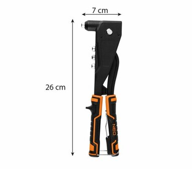 Popnageltang 2,4-5,0mm ergonomisch handvat maat