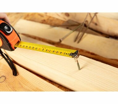Rolmaat 5m x 19mm Dubbelestop, Auto Lock maat