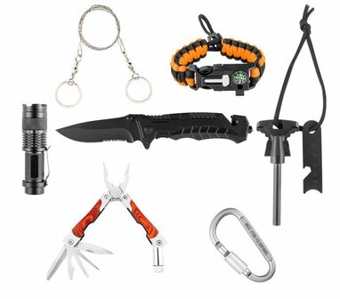 Survivalkit  8 in 1 overlevingspakket foto