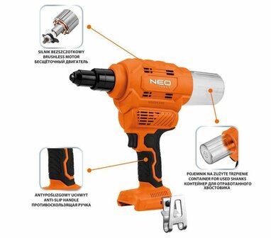 Popnagelmachine 18V E+ optie