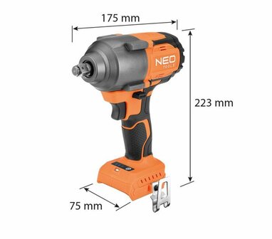Slagmoer machine 850Nm 18V Li-Ion E+ maat
