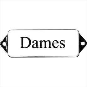 Emaille Bord Dames wit/zwart