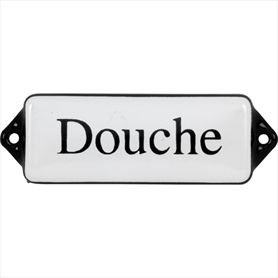 Emaille Bord Douche wit/zwart