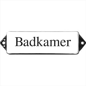 Emaille Bord Badkamer wit/zwart