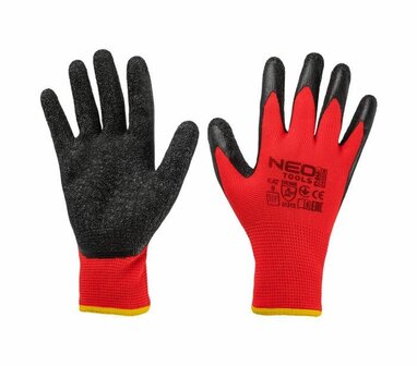Werkhandschoen latex-coated polyester (crincle)